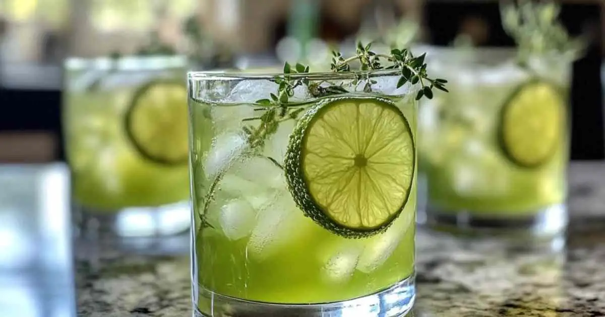 Préparation du sirop pour limonade avec gingembre râpé et brins de thym