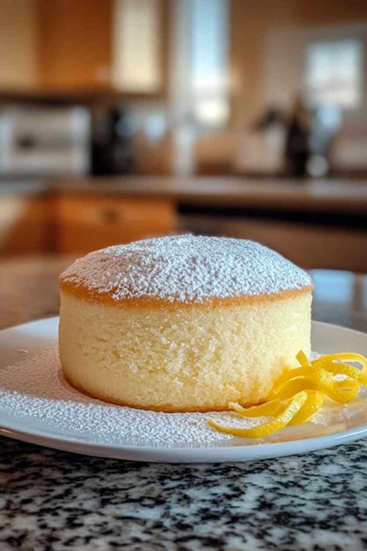 Part de gâteau nuage au yaourt servie avec des fruits rouges frais