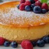 Gâteau moelleux aux trois yaourts fraîchement sorti du four