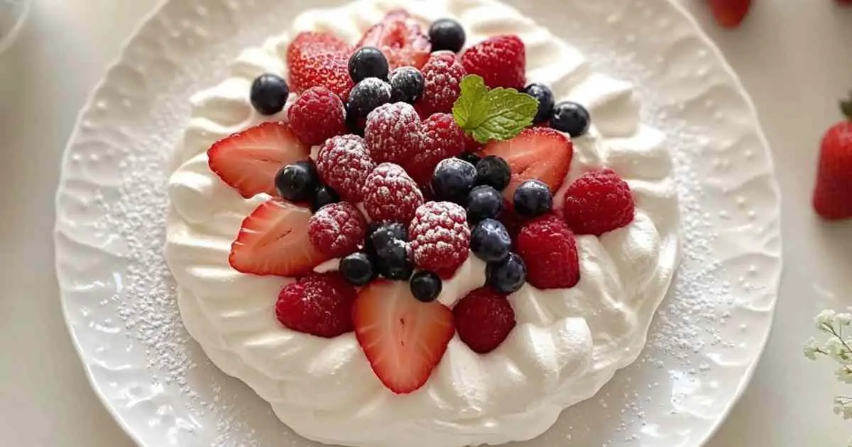 Préparation de la meringue pour pavlova aux fruits rouges