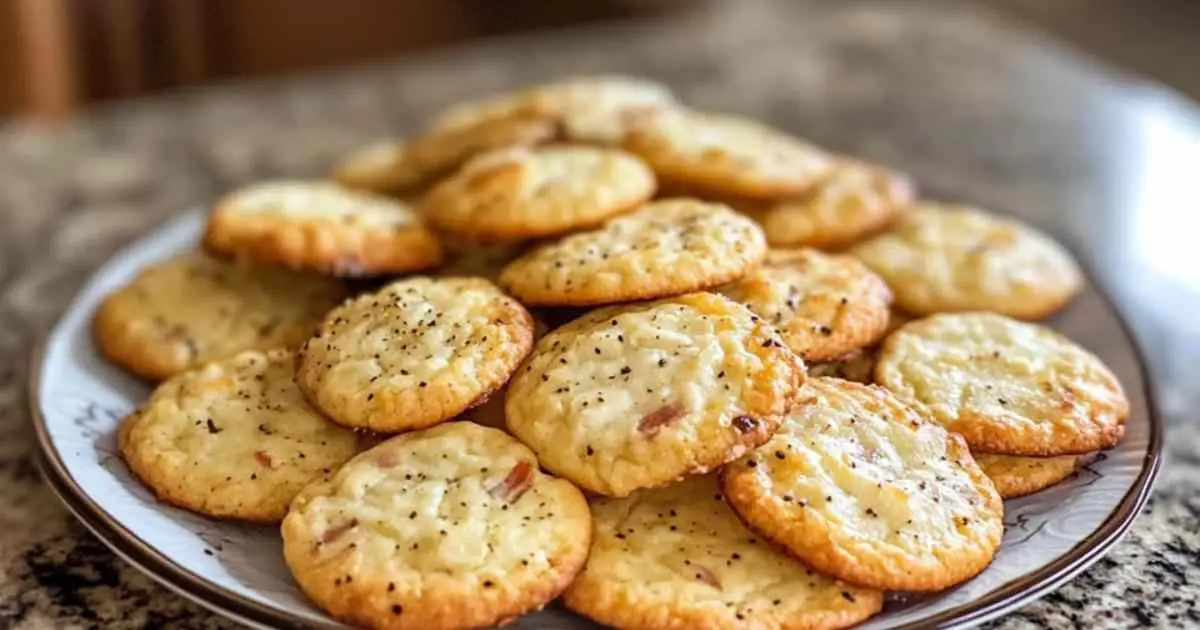 Cookies salés aux lardons et comté dorés et croustillants sortant du four