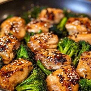 Sauté de Poulet et Brocoli 8 Cuisson du poulet avec brocoli dans un wok