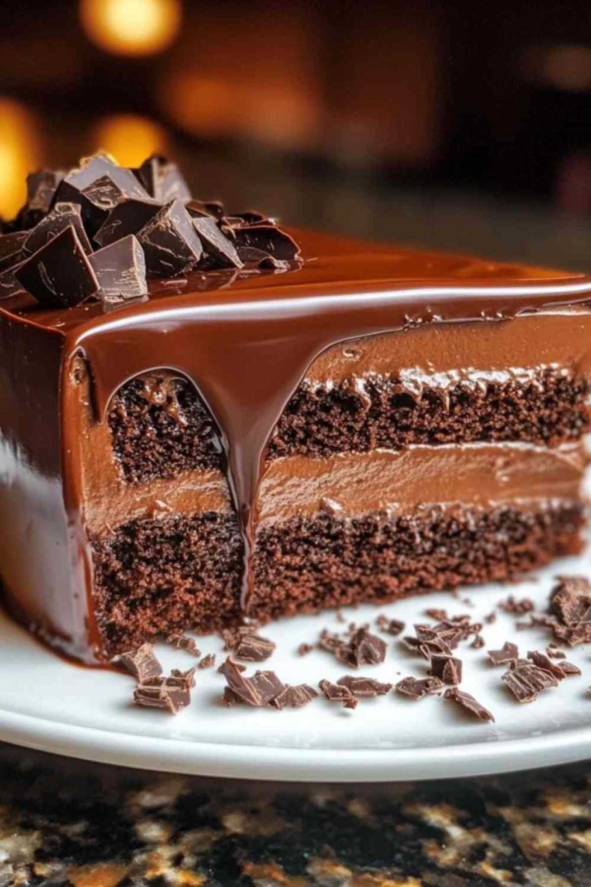  Gâteau au yaourt au chocolat avec ganache brillante