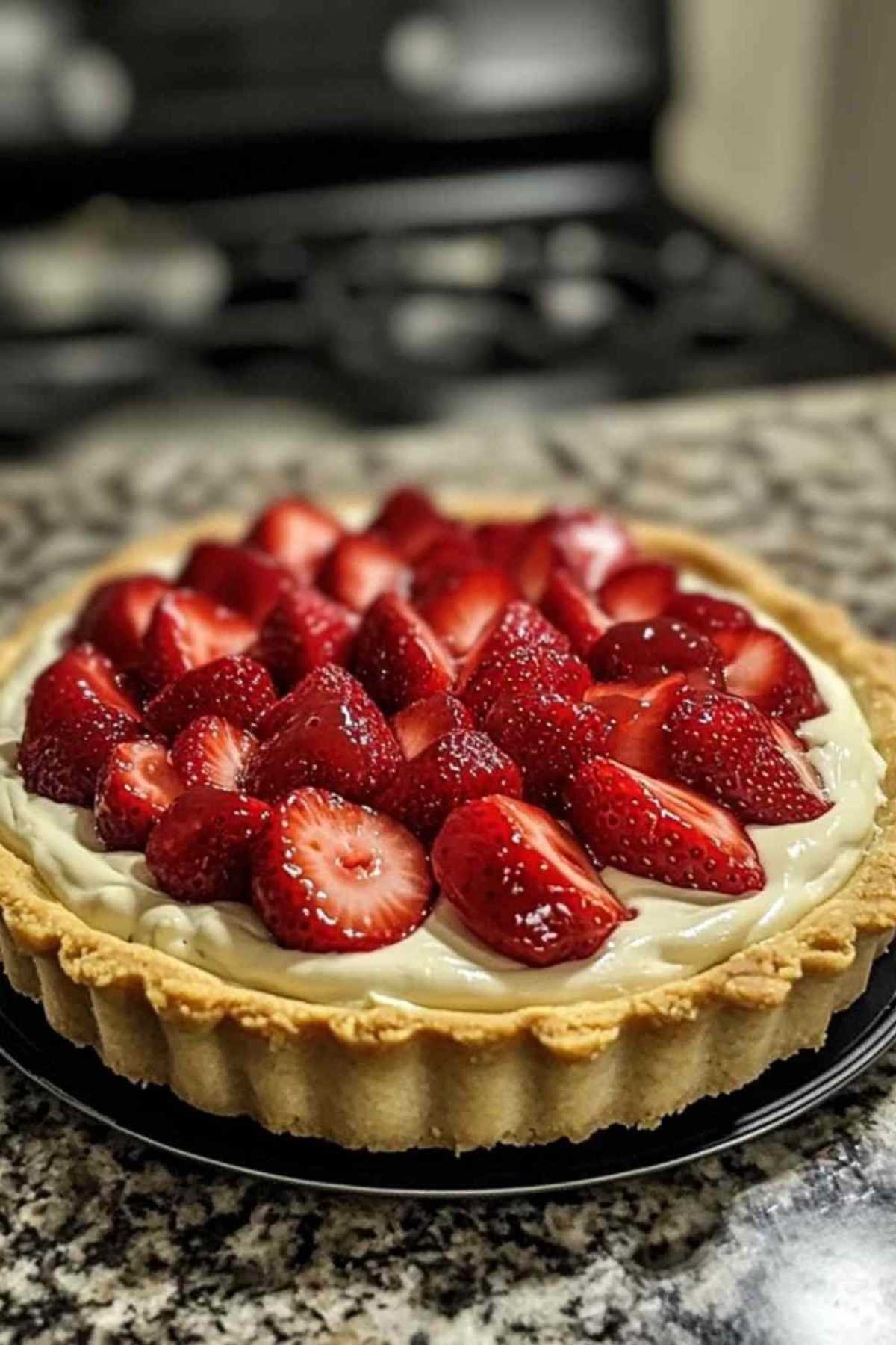Étapes de montage de la tarte aux fraises et mascarpone
