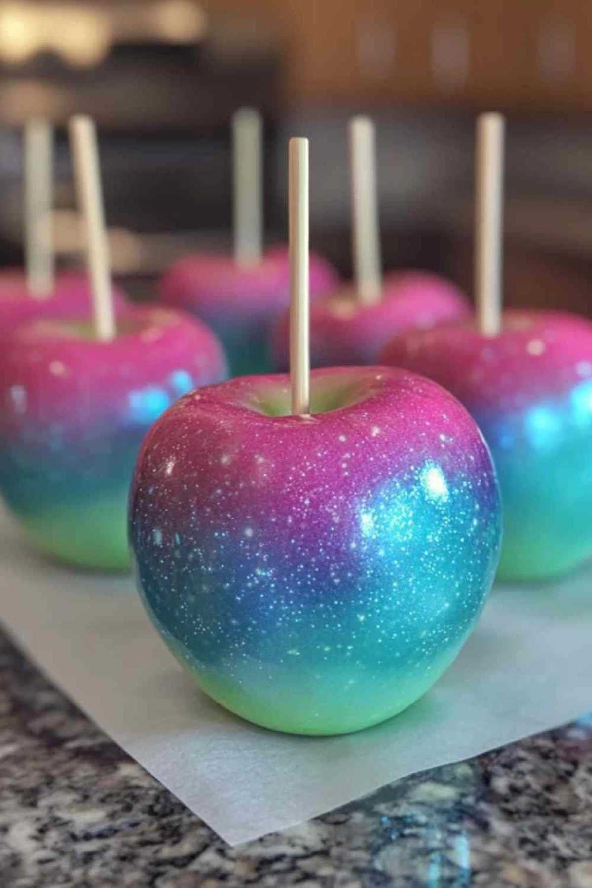 Préparation du sirop coloré pour pommes candies