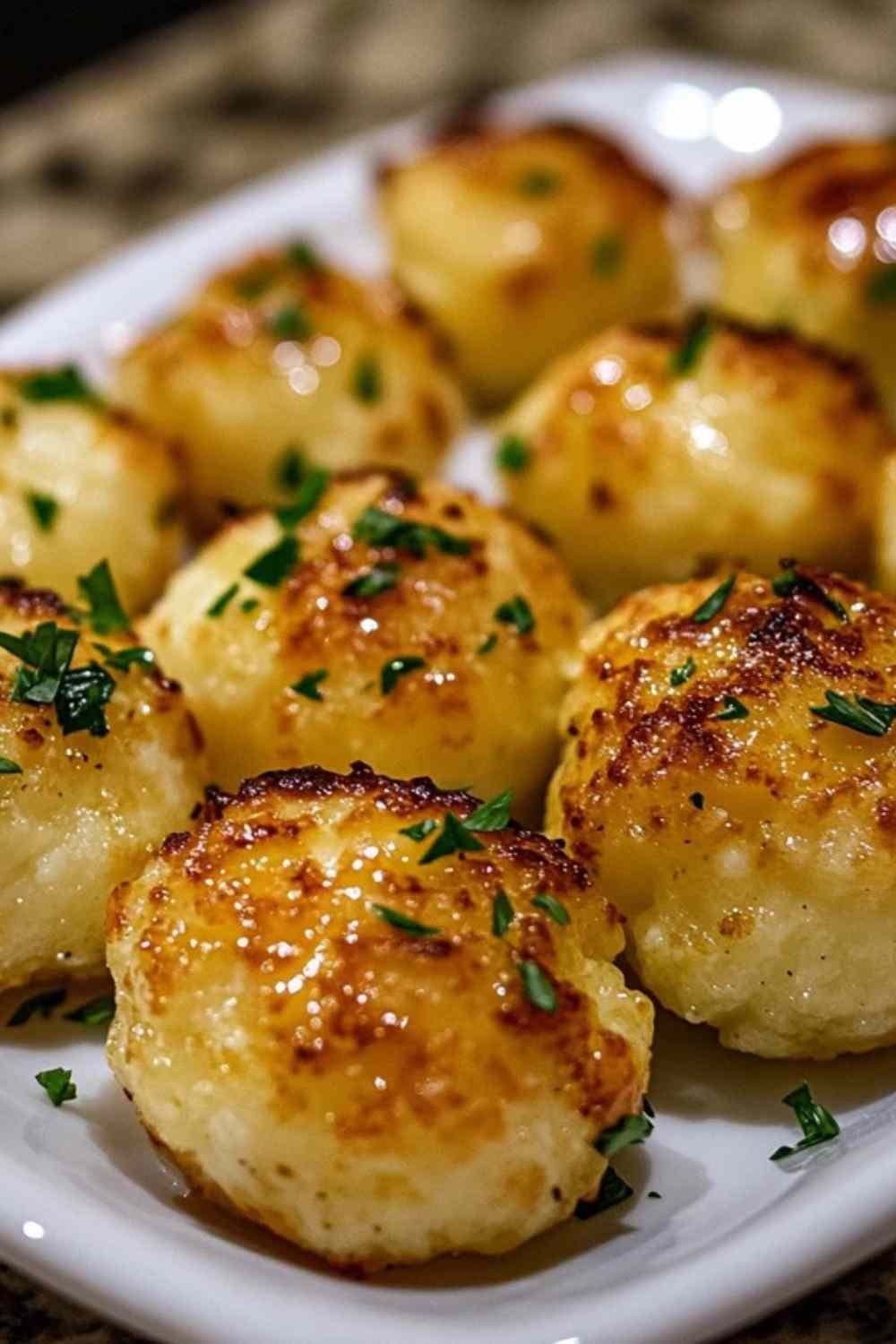 Boulettes de chou-fleur rôties au parmesan dorées et croustillantes