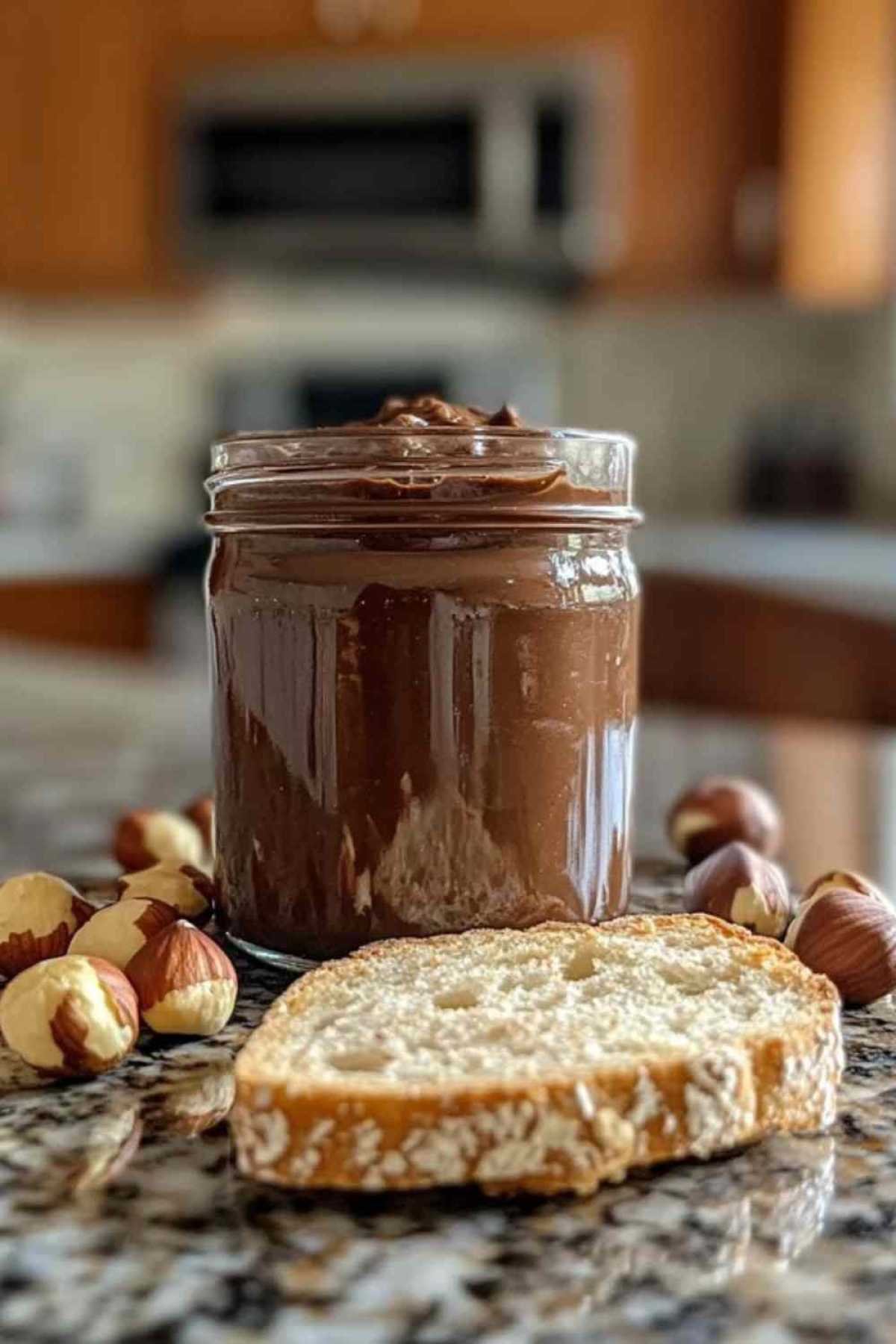 Pot de pâte à tartiner chocolat noisette maison