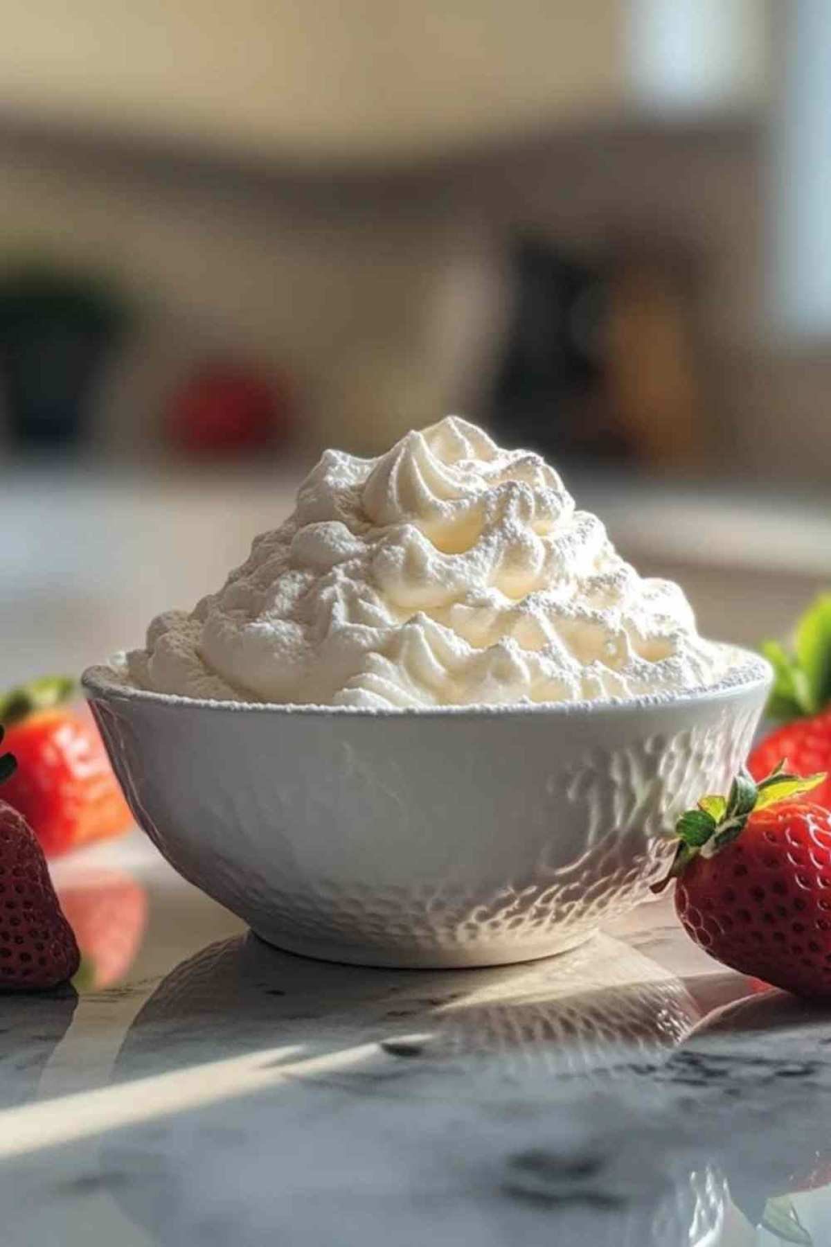 Préparation de la crème chantilly avec un batteur électrique
