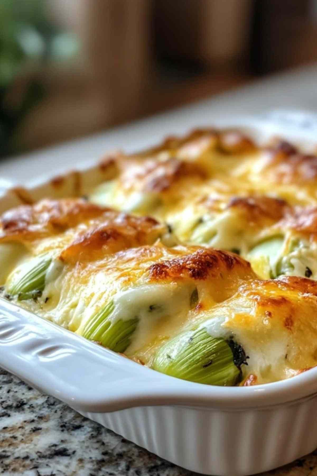 Endives fraîches préparées pour la cuisson avec coupe du pied en cône