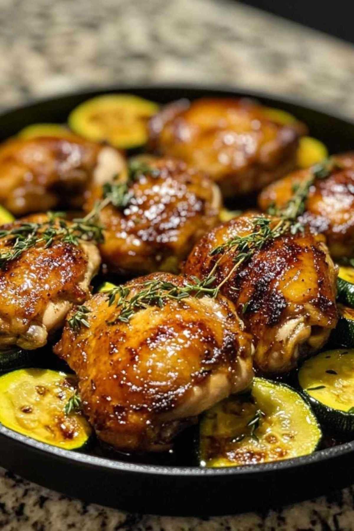 Assiette de poulet aux courgettes et citron accompagné de riz