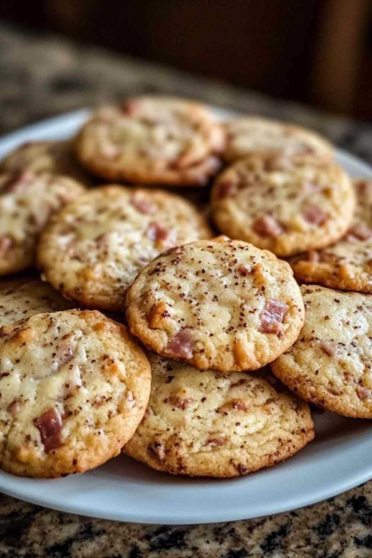 Préparation de la pâte à cookies salés avec lardons et comté