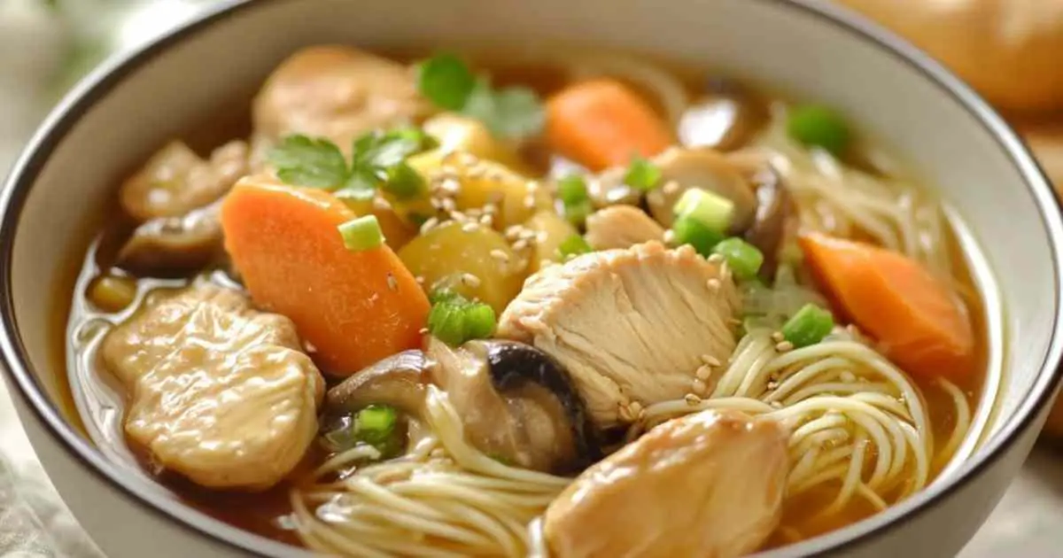Bouillon de ramen en préparation avec gingembre et ail