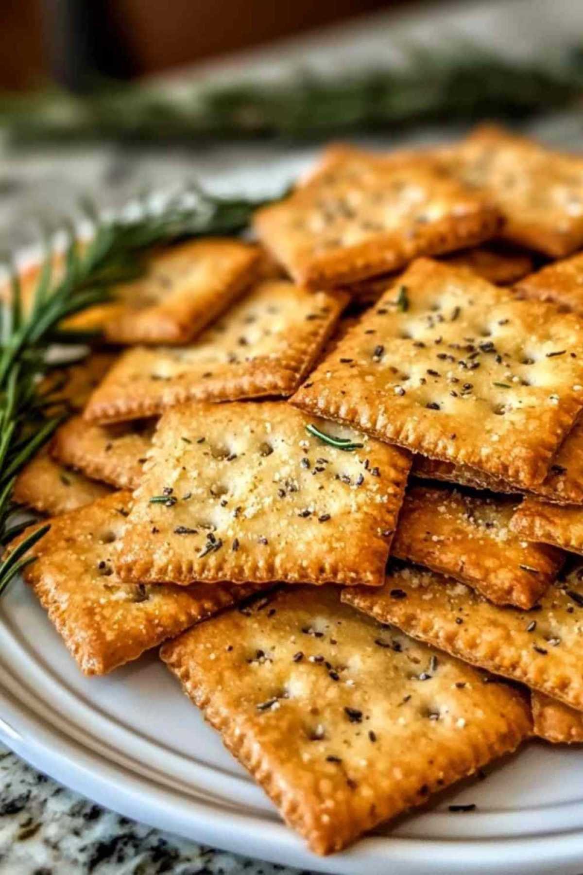 Crackers maison au parmesan et romarin