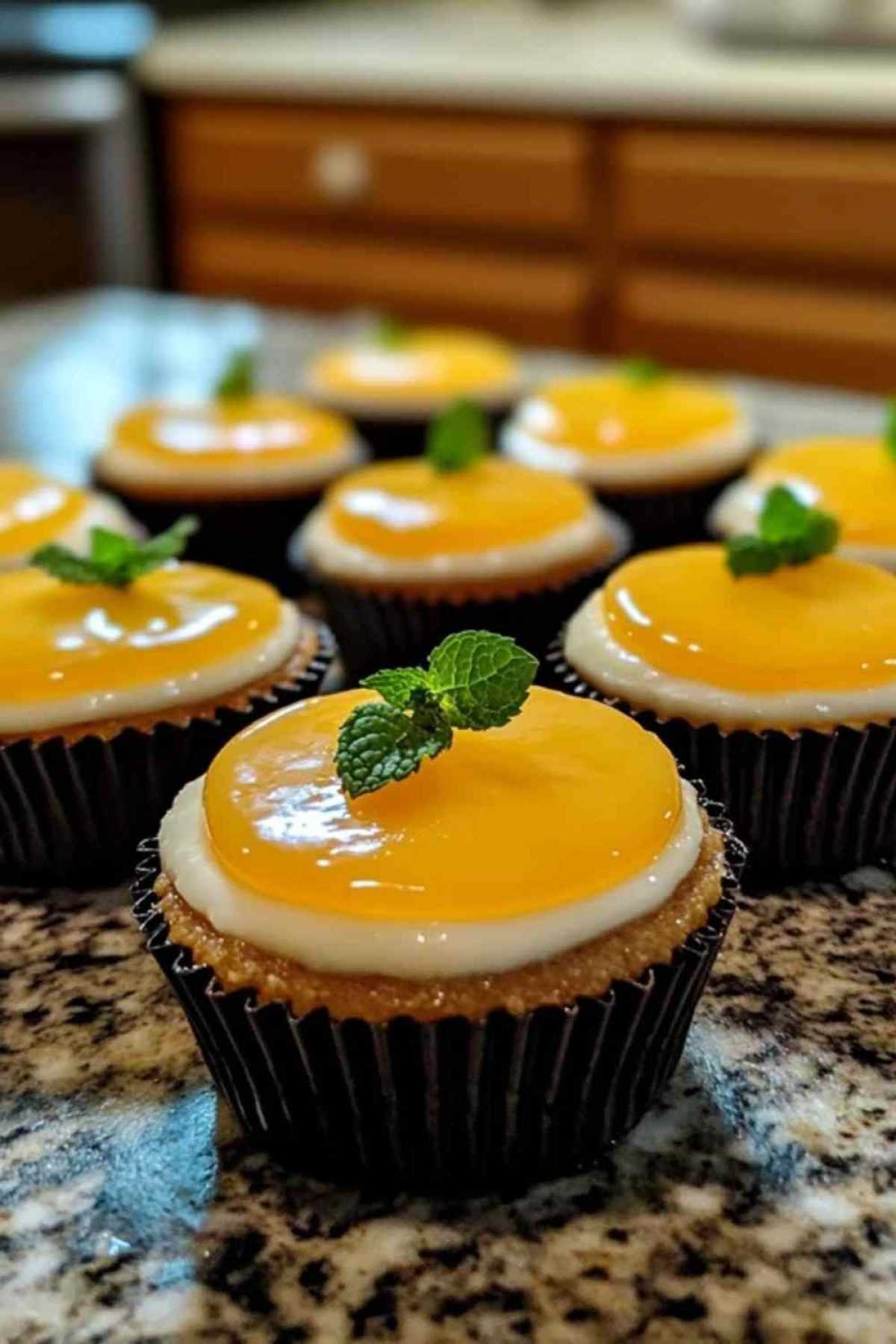 Préparation de la garniture crémeuse pour mini cheesecakes à la pêche 